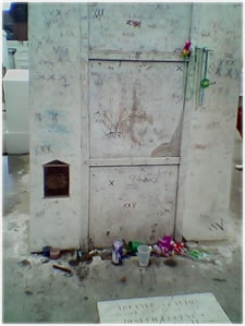 Marie Catherine Laveau is buried in a mausoleum in St. Louis Cemetery